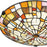 Quoizel Stinson 2 Light Flush Mount, Black/Multicolor Art Glass