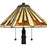 Quoizel Hathaway 2 Light Table Lamp, Black/Multicolor Art Glass