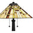 Quoizel Mill Run 2 Light Table Lamp, Black/Multicolor Art Glass