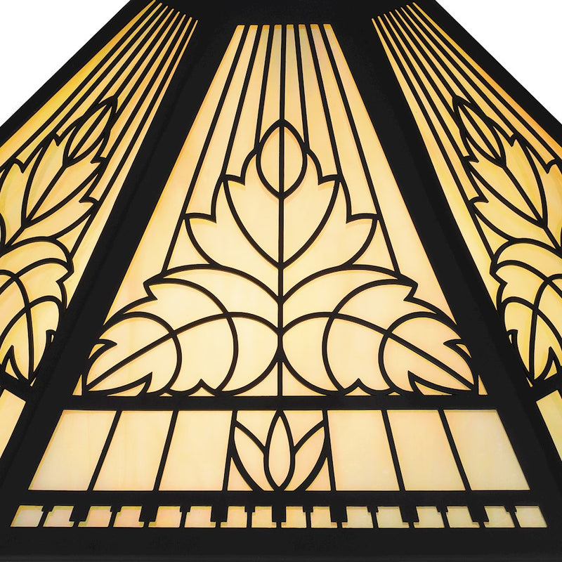Quoizel James 2 Light Table Lamp, Matte Black/Multicolor Art Glass