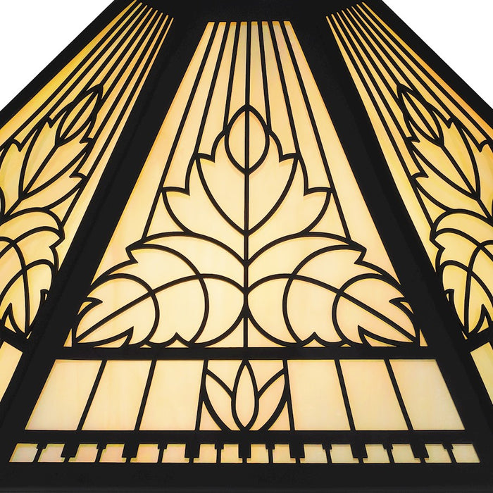 Quoizel James 2 Light Table Lamp, Matte Black/Multicolor Art Glass