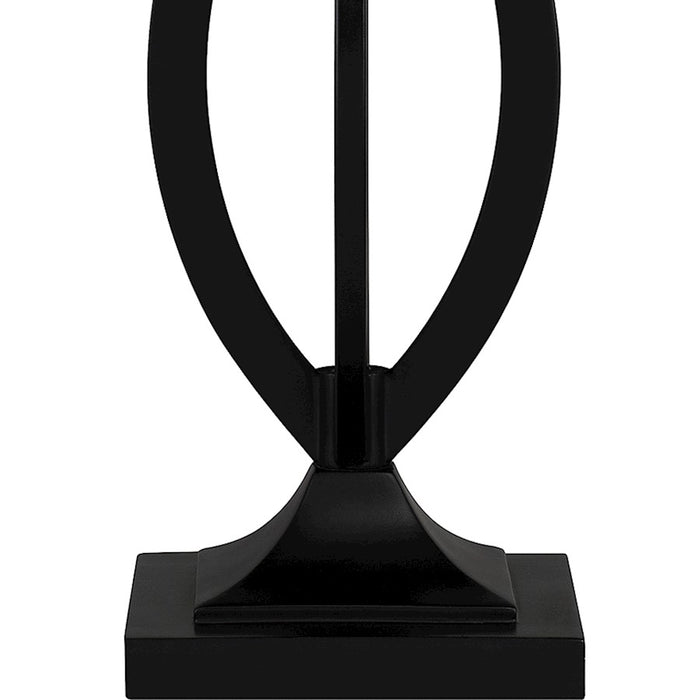 Quoizel James 2 Light Table Lamp, Matte Black/Multicolor Art Glass