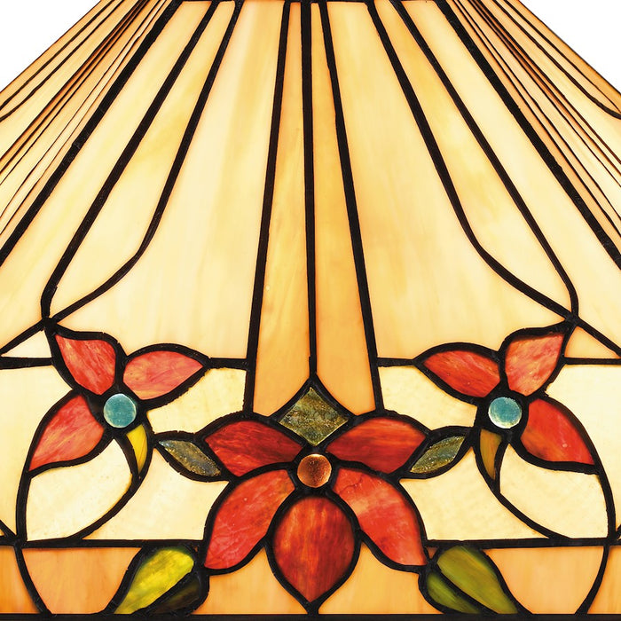 Quoizel Yosemite 2 Light Table Lamp, Matte Black/Multicolor Art