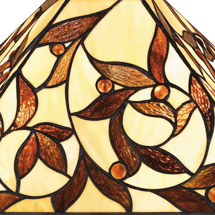Quoizel Zion 2 Light Table Lamp, Matte Black/Multicolor Art Glass