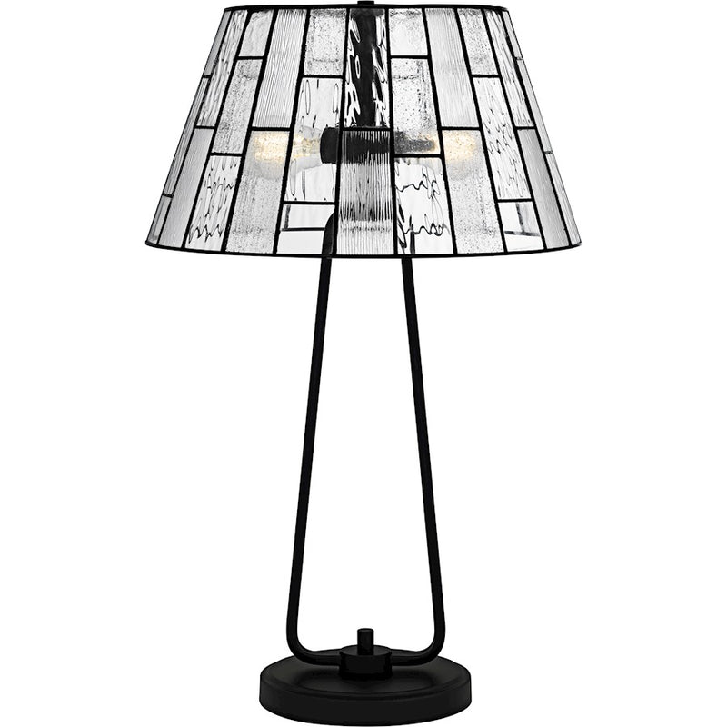 Quoizel Rainier 2Lt Table Lamp, Black/Multitextured Art - TF6176MBK