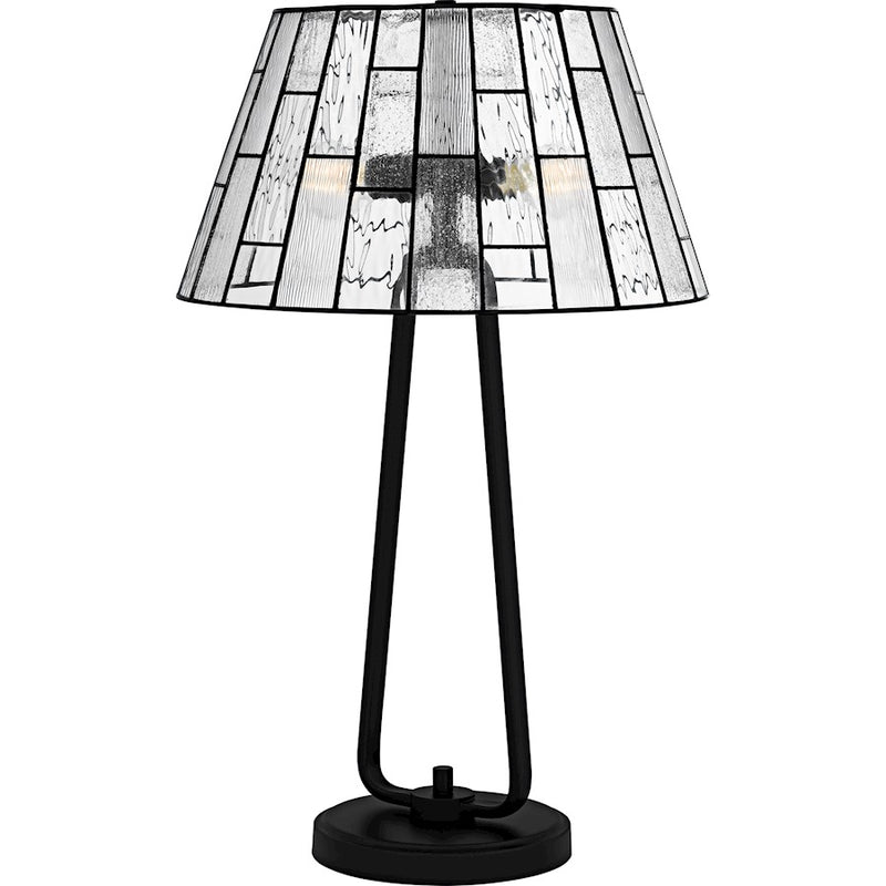 Quoizel Rainier 2Lt Table Lamp, Black/Multitextured Art