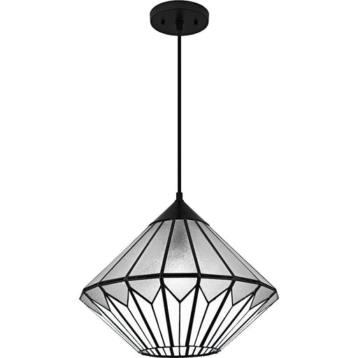 Quoizel Olivier 1Light Pendant, Matte Black/Multicolor Art Glass - TF6813MBK