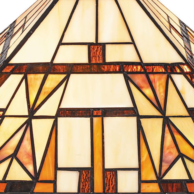 Quoizel Kaylor 2Light Table Lamp, Matte Black/Multicolor Art Glass