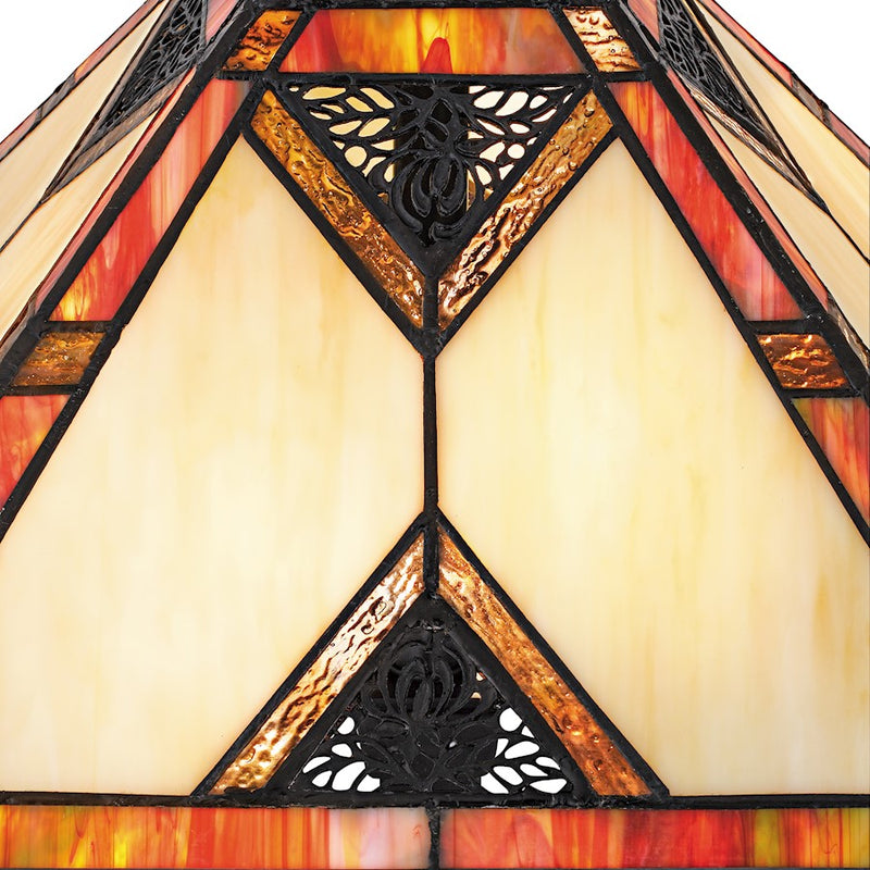 Quoizel Aiden 2Light Table Lamp, Matte Black/Multicolor Art Glass