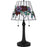 Quoizel Aurora 2Light Table Lamp, Matte Black/Multicolor Art Glass