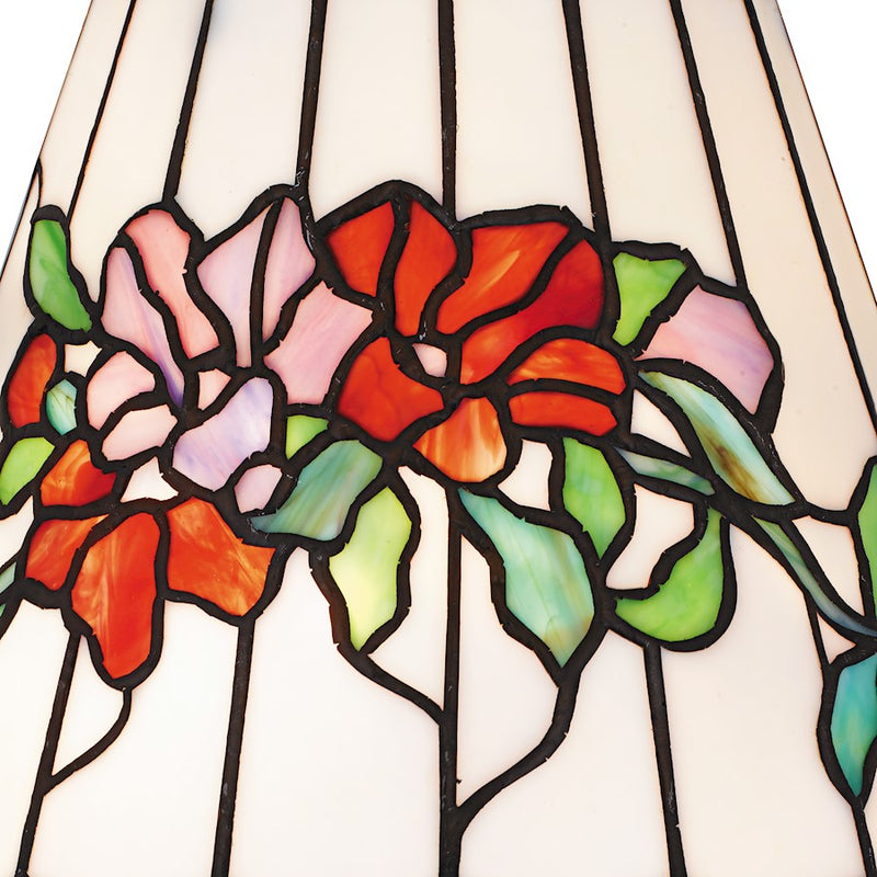 Quoizel Aurora 2Light Table Lamp, Matte Black/Multicolor Art Glass