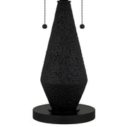 Quoizel Blackwood 16in 2-Light Table Lamp | Traditional Matte Black and Multicolor Art Glass | Living Room & Bedroom | Model TF6831MBK