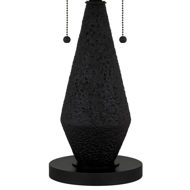Quoizel Blackwood 16in 2-Light Table Lamp | Traditional Matte Black and Multicolor Art Glass | Living Room & Bedroom | Model TF6831MBK