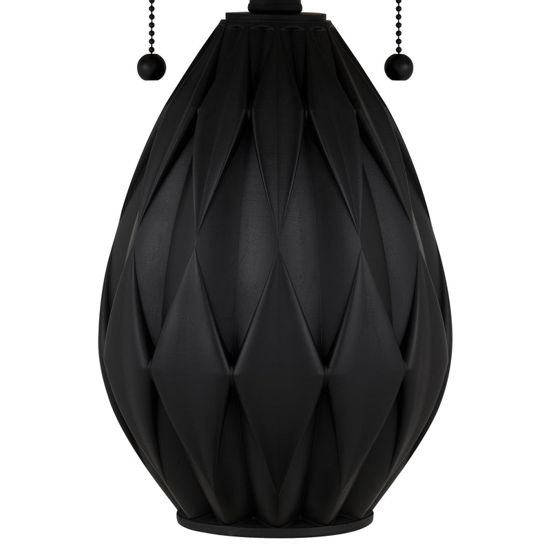 Quoizel Orla 16.25in 2-Light Table Lamp | Traditional Matte Black and Multicolor Art Glass | Living Room & Bedroom | Model TF6839MBK