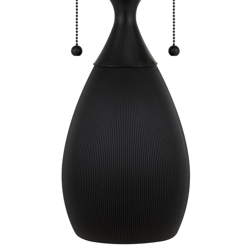 Quoizel Ayla 15.75in 2-Light Table Lamp | Traditional Matte Black and Multicolor Art Glass | Living Room & Bedroom | Model TF6840MBK