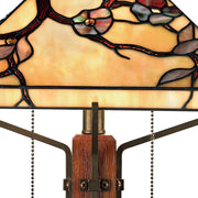 Quoizel Grove Park 14in 2-Light Table Lamp | Arts and Crafts Steel and Multicolor Art Glass | Living Room & Bedroom | Model TF6898M