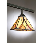 Quoizel Asheville 44in 4-Light Track Light | Traditional Valiant Bronze and Multicolor Art Glass | Kitchen & Living Room | Model TFAS1404VA