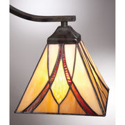Quoizel Asheville 23in 3-Light Chandelier | Traditional Valiant Bronze and Multicolor Art Glass | Dining Room & Foyer | Model TFAS5003VA