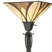 Quoizel Asheville 70in 1-Light Floor Lamp | Traditional Valiant Bronze and Multicolor Art Glass | Living Room & Bedroom | Model TFAS9470VA
