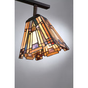 Quoizel Inglenook 42in 4-Light Track Light | Tiffany Valiant Bronze and Multicolor Art Glass | Kitchen Island & Bar | Model TFIK1404VA