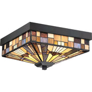 Quoizel Inglenook 3 Light Flush Mount, Valiant Bronze