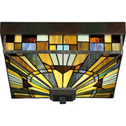 Quoizel Inglenook 3 Light Flush Mount, Valiant Bronze