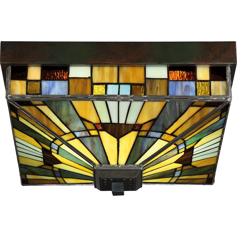 Quoizel Inglenook 3 Light Flush Mount, Valiant Bronze