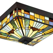 Quoizel Inglenook 3 Light Flush Mount, Valiant Bronze