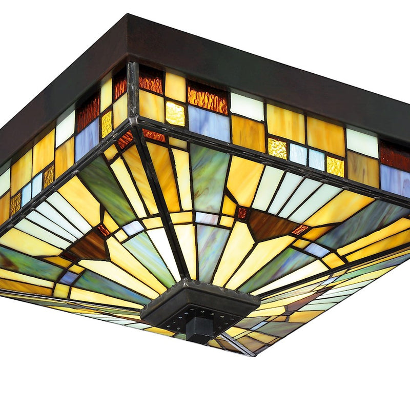 Quoizel Inglenook 3 Light Flush Mount, Valiant Bronze