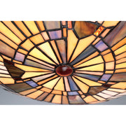 Quoizel Inglenook 16.5in 2-Light Flush Mount | Tiffany Valiant Bronze and Multicolor Art Glass | Hallway & Bedroom | Model TFIK1617VA