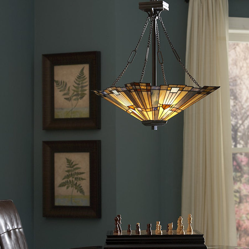 Quoizel 3 Light Inglenook Pendant in Valiant Bronze