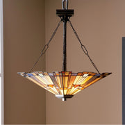 Quoizel 3 Light Inglenook Pendant in Valiant Bronze