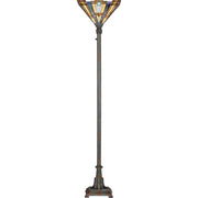 Quoizel Inglenook 71in 1-Light Floor Lamp | Traditional Valiant Bronze and Multicolor Art Glass | Living Room & Bedroom | Model TFIK9471VA