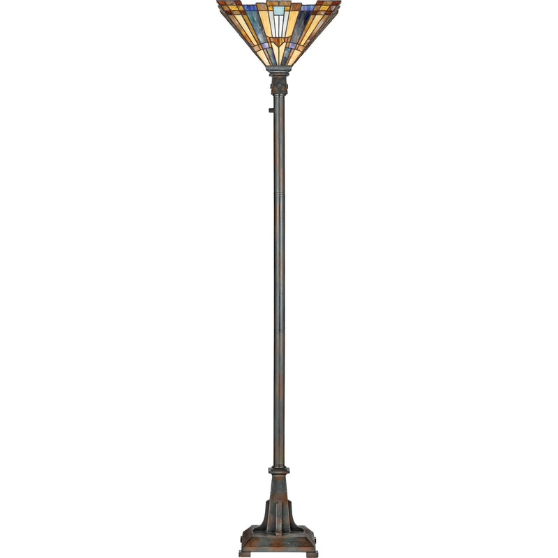 Quoizel Inglenook 71in 1-Light Floor Lamp | Traditional Valiant Bronze and Multicolor Art Glass | Living Room & Bedroom | Model TFIK9471VA
