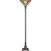 Quoizel Inglenook 71in 1-Light Floor Lamp | Traditional Valiant Bronze and Multicolor Art Glass | Living Room & Bedroom | Model TFIK9471VA
