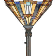 Quoizel Inglenook 71in 1-Light Floor Lamp | Traditional Valiant Bronze and Multicolor Art Glass | Living Room & Bedroom | Model TFIK9471VA