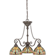 Quoizel 3 Light Kami Chandelier in Vintage Bronze