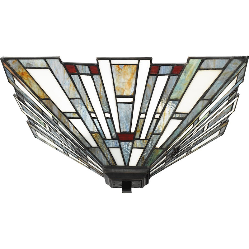 Quoizel Maybeck 17in 3-Light Pendant | Tiffany Valiant Bronze and Multicolor Art Glass | Dining Room & Kitchen Island | Model TFMK2817VA