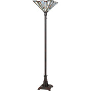 Quoizel Maybeck 16in 1-Light Floor Lamp | Tiffany Valiant Bronze and Multicolor Art Glass | Living Room & Bedroom | 16 x 16 x 71 in | Model TFMK9471VA