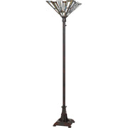 Quoizel Maybeck 16in 1-Light Floor Lamp | Tiffany Valiant Bronze and Multicolor Art Glass | Living Room & Bedroom | 16 x 16 x 71 in | Model TFMK9471VA