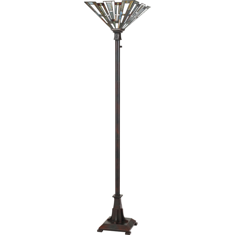 Quoizel Maybeck 16in 1-Light Floor Lamp | Tiffany Valiant Bronze and Multicolor Art Glass | Living Room & Bedroom | 16 x 16 x 71 in | Model TFMK9471VA