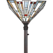 Quoizel Maybeck 16in 1-Light Floor Lamp | Tiffany Valiant Bronze and Multicolor Art Glass | Living Room & Bedroom | 16 x 16 x 71 in | Model TFMK9471VA