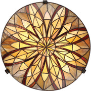 Quoizel Victory 16.25in 2-Light Flush Mount | Tiffany Valiant Bronze and Multicolor Art Glass | Bedroom & Hallway Ceiling Light | Model TFVY1400VA