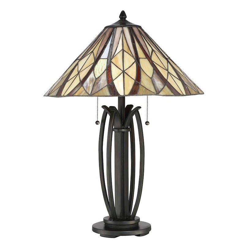 Quoizel Victory 2 Light Table Lamp in Valiant Bronze