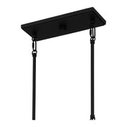 Quoizel Thatcher 36in 6-Light Linear Chandelier | Transitional Earth Black and Clear Seedy Glass | Kitchen Island & Dining Room | Model THA636EK