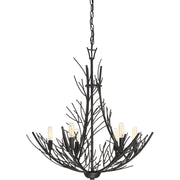 Quoizel Thornhill 26in 6-Light Chandelier | Nature-Inspired Marcado Black Steel | Dining Room & Foyer | 26 x 26 x 26.75 in | Model THL5006MK