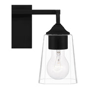 Quoizel Thoresby 2 Light Bath Vanity, Matte Black/Clear
