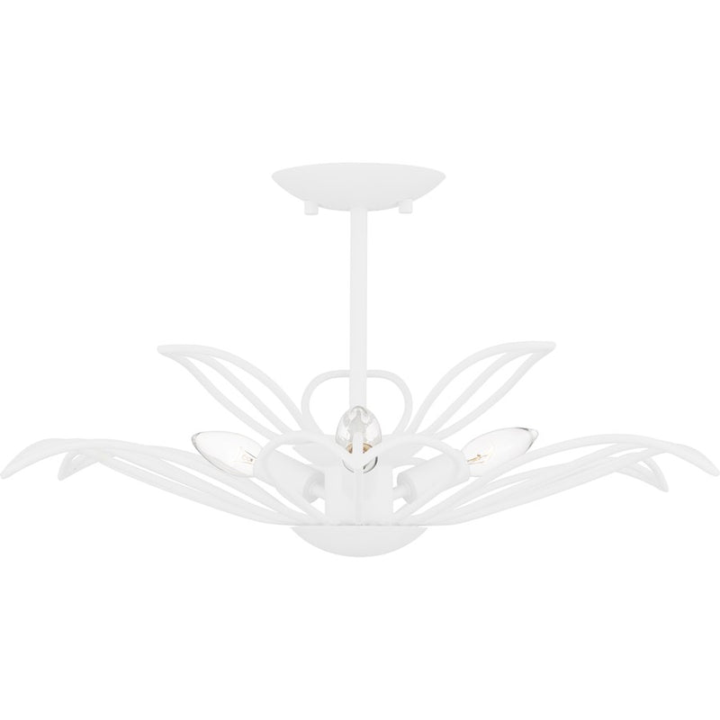 Quoizel Tallulah 3Light Semi-Flush Mount, Sand White