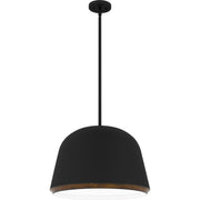Quoizel Tamara 20in 4-Light Pendant | Farmhouse Matte Black Metal and Distressed Walnut | Kitchen Island & Dining Room | Model TMR2820MBK