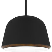 Quoizel Tamara 20in 4-Light Pendant | Farmhouse Matte Black Metal and Distressed Walnut | Kitchen Island & Dining Room | Model TMR2820MBK